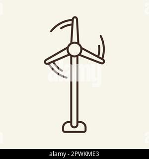 Symbol für Windturbinenleitung Stock Vektor