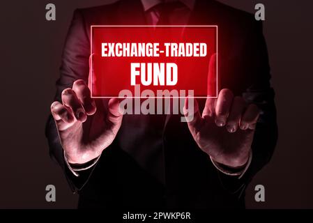 Konzeptionelle Darstellung börsengehandelter Fonds, konzeptionelles, fotomarktfähiges Wertpapier, das einen Aktienindex verfolgt Stockfoto