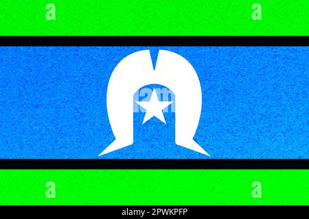 Die Flagge der australischen Torres-Strait-Insulaner mit grunge Stockfoto