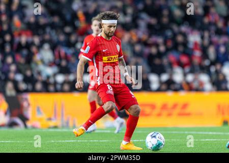 Farum, Dänemark. 30. April 2023. Emiliano Marcondes (8) des FC Nordsjaelland während des Superliga-Spiels 3F zwischen dem FC Nordsjaelland und Aarhus GF rechts vom Dream Park in Farum. (Foto: Gonzales Photo/Alamy Live News Stockfoto