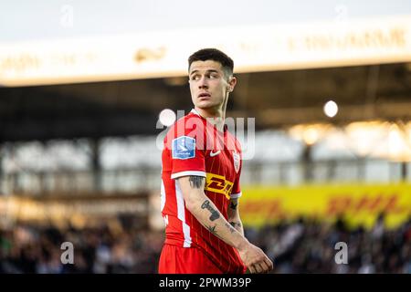 Farum, Dänemark. 30. April 2023. Oliver Villadsen vom FC Nordsjaelland nach dem Superliga-Spiel 3F zwischen dem FC Nordsjaelland und Aarhus GF rechts vom Dream Park in Farum. (Foto: Gonzales Photo/Alamy Live News Stockfoto