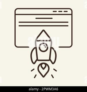 Symbol für die Internet-Startlinie Stock Vektor