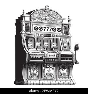 Von Hand gezeichnete Skizze Vektordarstellung der Casino-Maschine Stock Vektor