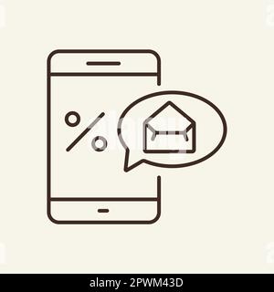 E-Mail-Liniensymbol für mobile Werbeaktionen Stock Vektor