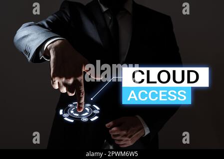 Handgeschriebener Text Cloud Access, Business Showcase Software-Tool zwischen dem Unternehmen und dem Anbieter Stockfoto