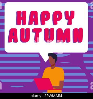 Schreiben mit Text Happy Autumn, Internet Concept Annual Special Milestone Commemoration Stockfoto