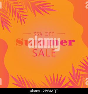 Banner für Sommerangebote. Sommerzeit Hintergrundbild. Alles gute zum glänzenden Tag. Modisches Styling. Vektordarstellung Stock Vektor