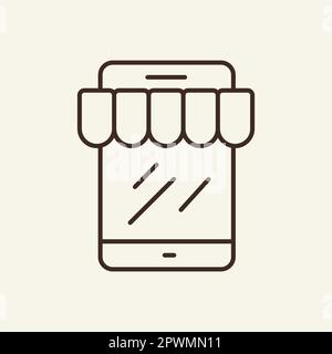 Symbol für Internet-Store-Leitung Stock Vektor