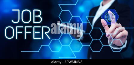 Konzeptionelle Darstellung Stellenangebot, Geschäftsansatz Ein peron oder ein Unternehmen, das Optionalität für die eigene Beschäftigung bietet Stockfoto