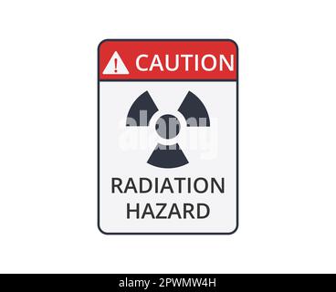 Schild „Isolierte Gefahr Durch Strahlung Mit Vorsicht“. Vektordarstellung. Stock Vektor