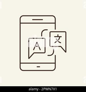 Zeilensymbol für mobilen Übersetzer Stock Vektor