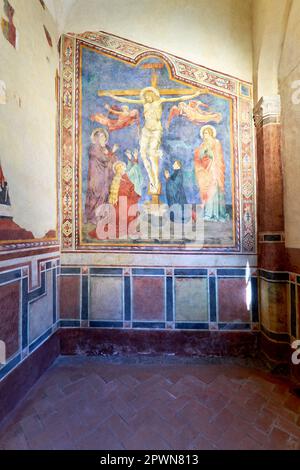 San Gimignano. Toskana. Italien. Fresken in der Kirche San Lorenzo in Ponte von Cenni di Francesco Ser Cenni Stockfoto