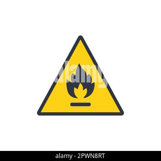Warnschild Für Isolierte Brennbare Materialien. Vektordarstellung. Stock Vektor