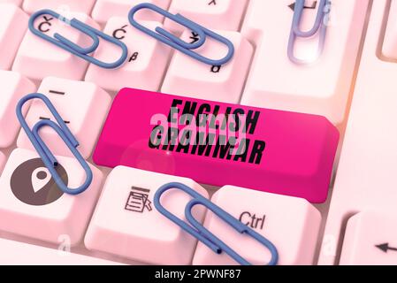 Konzeptionelle Darstellung Englisch Grammatik, Business Showcase Kurse decken alle Ebenen des Sprech- und Schreibens in englisch ab Stockfoto