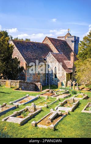 St. Martin's Church in Canterbury, die erste Kirche, die in England gegründet wurde. Stockfoto