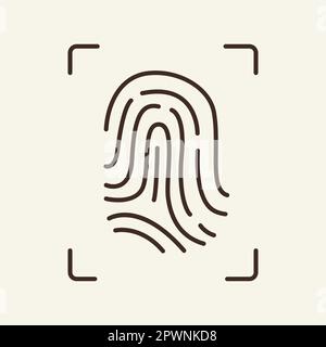 Symbol für Fingerprint-Zeile Stock Vektor