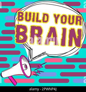 Konzeptionelle Überschrift Aufbau Ihres Gehirns, unternehmerischer Ansatz mentale Aktivitäten zur Erhaltung oder Verbesserung kognitiver Fähigkeiten Stockfoto