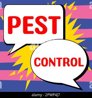Handgeschriebenes Schild Pest Control, begriffliches Foto tötet zerstörerische Insekten, die Ernte und Vieh angreifen Stockfoto