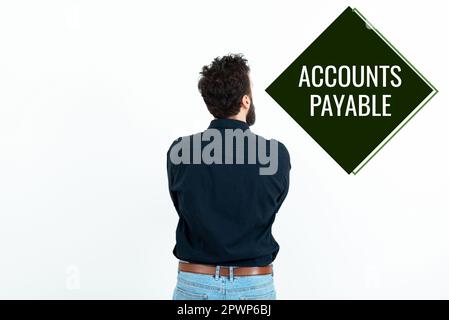 Unterschrift, in der die Verbindlichkeiten des Unternehmens gegenüber seinen Lieferanten als Verbindlichkeit angezeigt werden Stockfoto