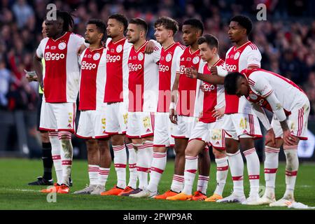 30-04-2023: Sport: Ajax gegen PSV KNVB Beker Finale ROTTERDAM, NIEDERLANDE - APRIL 30: Spieler Ajax in Schlange für Penaltys während des Spiels KNVB Cup Finale Stockfoto