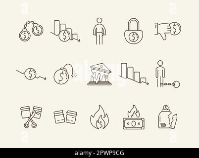 Symbole der Finanzkrise Stock Vektor