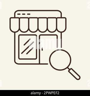 Symbol für die Suche in der Online-Shop-Zeile Stock Vektor