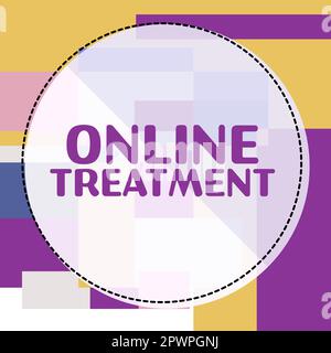 Schreiben Anzeigetext Online-Behandlung, Geschäftsübersicht Bereitstellung psychischer Gesundheitsberatung über das Internet Stockfoto