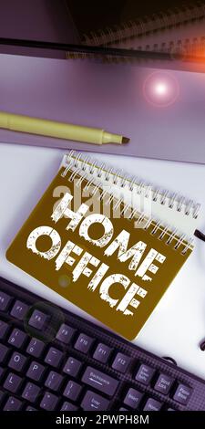 Textzeichen mit Home Office, Wort für Platz, der im Wohnsitz einer Person für offizielle Geschäfte angegeben ist Stockfoto
