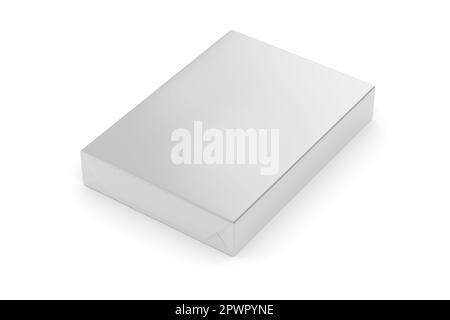 Grundlagen Mehrzweck-Kopierdrucker Papierstapel-Modell. Isoliert in Weiß, 3D-Darstellung. Stockfoto