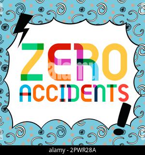 Handschriftlicher Text Zero Instances, ein Wort für eine wichtige Strategie zur Vermeidung von Arbeitsunfällen Stockfoto