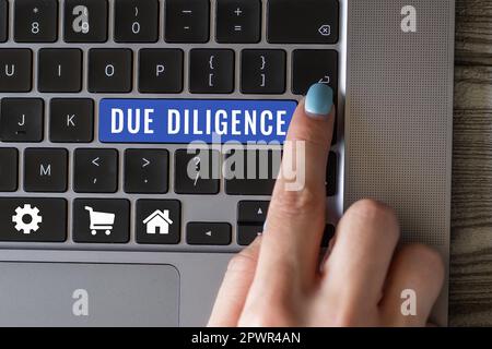 Inspiration zeigt Zeichen Due Diligence, Internet-Konzept Vermeiden Sie andere Geschäftseigentum für eine Vereinbarung zu schaden Stockfoto
