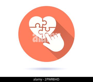 Wohltätigkeitssymbol. Einfache Illustration mit langem Schatten für Grafik- und Webdesign. Stock Vektor