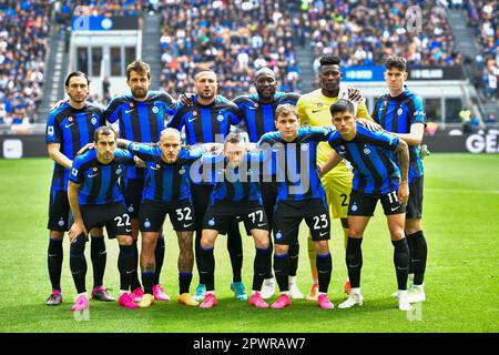 Mailand, Italien. 30., 2023. April. Start-11 des Spiels Inter für die Serie A zwischen Inter und Lazio bei Giuseppe Meazza in Mailand. (Foto: Gonzales Photo - Tommaso Fimiano). Stockfoto