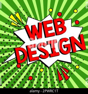 Handschriftliches Schild Web Design, Business Concept, verantwortlich für die Produktion und Pflege von Websites Stockfoto
