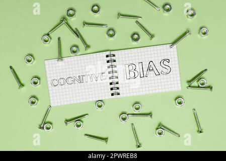 Begrifflicher Titel Kognitive Vorurteile, Business Showcase psychologische Behandlung psychischer Störungen Stockfoto