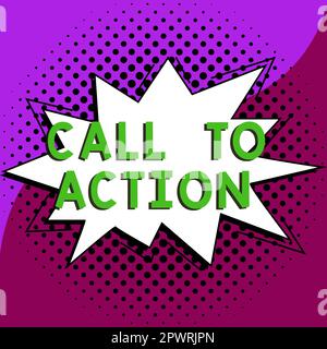 Textüberschrift mit Call-to-Action, Geschäftsansatz Ermuntern Sie die Entscheidung, um eine erfolgreiche Strategie voranzutreiben Stockfoto