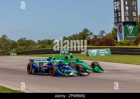 ROMAIN GROSJEAN (28) aus Genf, Schweiz, fährt während des Großen Preises der Kinder von Alabama Indy im Barber Motorsports Park in Birmingham AL durch die Kurven. Stockfoto