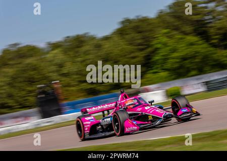 SIMON PAGENAUD (60) aus Montorillon, Frankreich, fährt während des Großen Preises der Kinder von Alabama Indy im Barber Motorsports Park in Birmingham AL durch die Kurven. Stockfoto