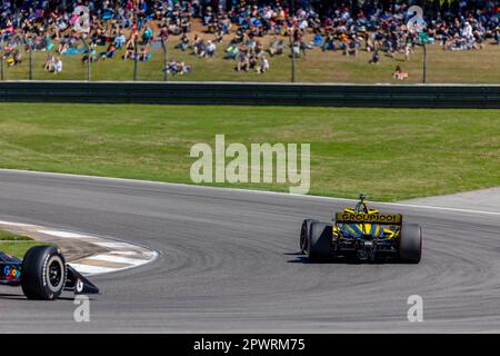 COLTON HERTA (26) aus Valencia, Kalifornien, fährt während des Childrens of Alabama Indy Grand Prix im Barber Motorsports Park in Birmingham AL durch die Kurven. Stockfoto