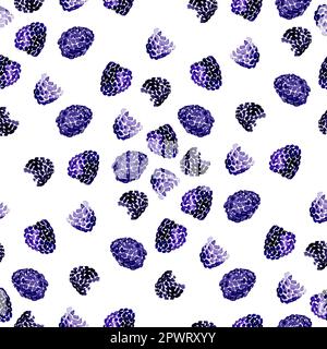 Wasserfarbenes Brombeermuster für Sommer auf weißem Hintergrund Stockfoto