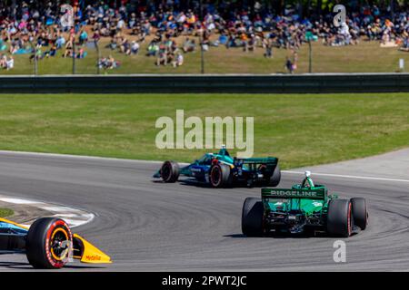 MARCUS ARMSTRONG (R) (11) aus Christchurch, Neuseeland, rast während des Großen Preises der Kinder von Alabama Indy im Barber Motorsports Park in Birmingham AL durch die Kurven. (Kreditbild: © Riley W Thompson Grindstone Media Group/Action Sports Photography/Cal Sport Media) Stockfoto