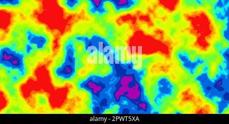 Abstrakte Rainbow-Vektor-Heatmap der Kälte- und Wärmeverteilung in der Landschaft. Infrarot-Thermografie Hintergrund. Das Konzept der globalen Erwärmung. Temperaturdaten Stock Vektor
