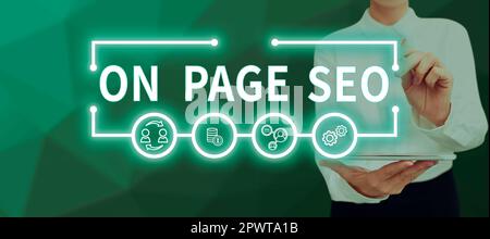 Die konzeptionelle Überschrift auf Page Seo, Business Concept ermöglicht es Benutzern, jederzeit unformatierte Cloud-Ressourcen bereitzustellen Stockfoto