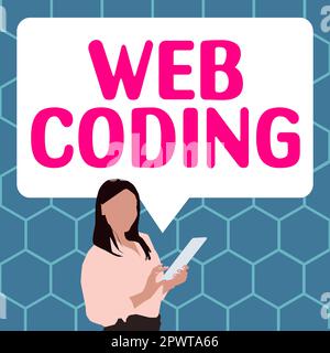 Konzeptionelle Darstellung Web-Codierung, Word für Arbeiten, die an der Entwicklung einer Website für das Internet beteiligt sind Stockfoto