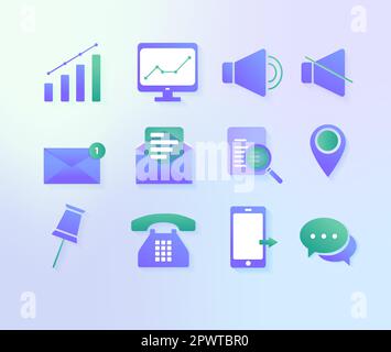 Realistische Symbolgruppe. Vektordarstellung Stock Vektor