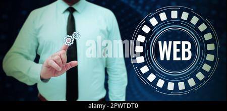 Konzeptunterschrift Web, Word für ein System von Internetservern, die speziell formatierte Dokumente unterstützen Stockfoto