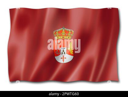 Provinz Albacete Flagge, Spanien winkende Banner Sammlung. 3D Abbildung Stockfoto