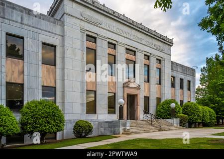 Historisches Hall County Courthouse am Roosevelt Plaza im Stadtzentrum von Gainesville, Georgia. (USA) Stockfoto