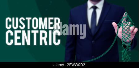 Text mit Inspiration Kundenorientierung, Internet-Konzept, wie man sich um die Kunden kümmert, um deren Vergnügen zu gewährleisten Stockfoto