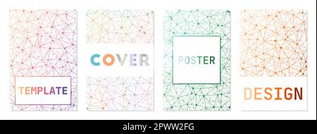 Satz digitaler Abdeckungen. Kann als Cover, Banner, Flyer, Poster, Visitenkarte, Broschüre. Erstaunliche geometrische Hintergrundkollektion. Stock Vektor